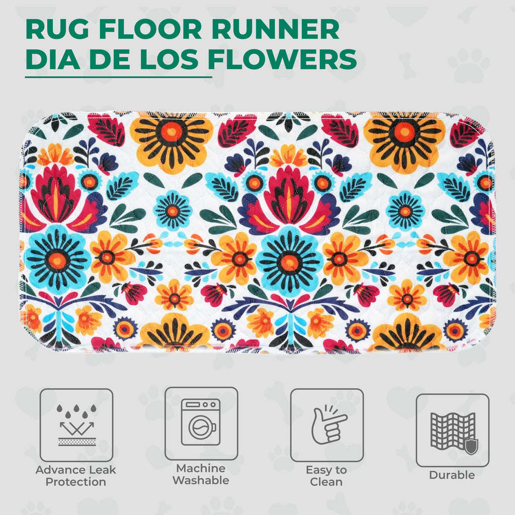 Dia De Los Flowers Rug Floor Runner (75x215cm) - Dry Paws